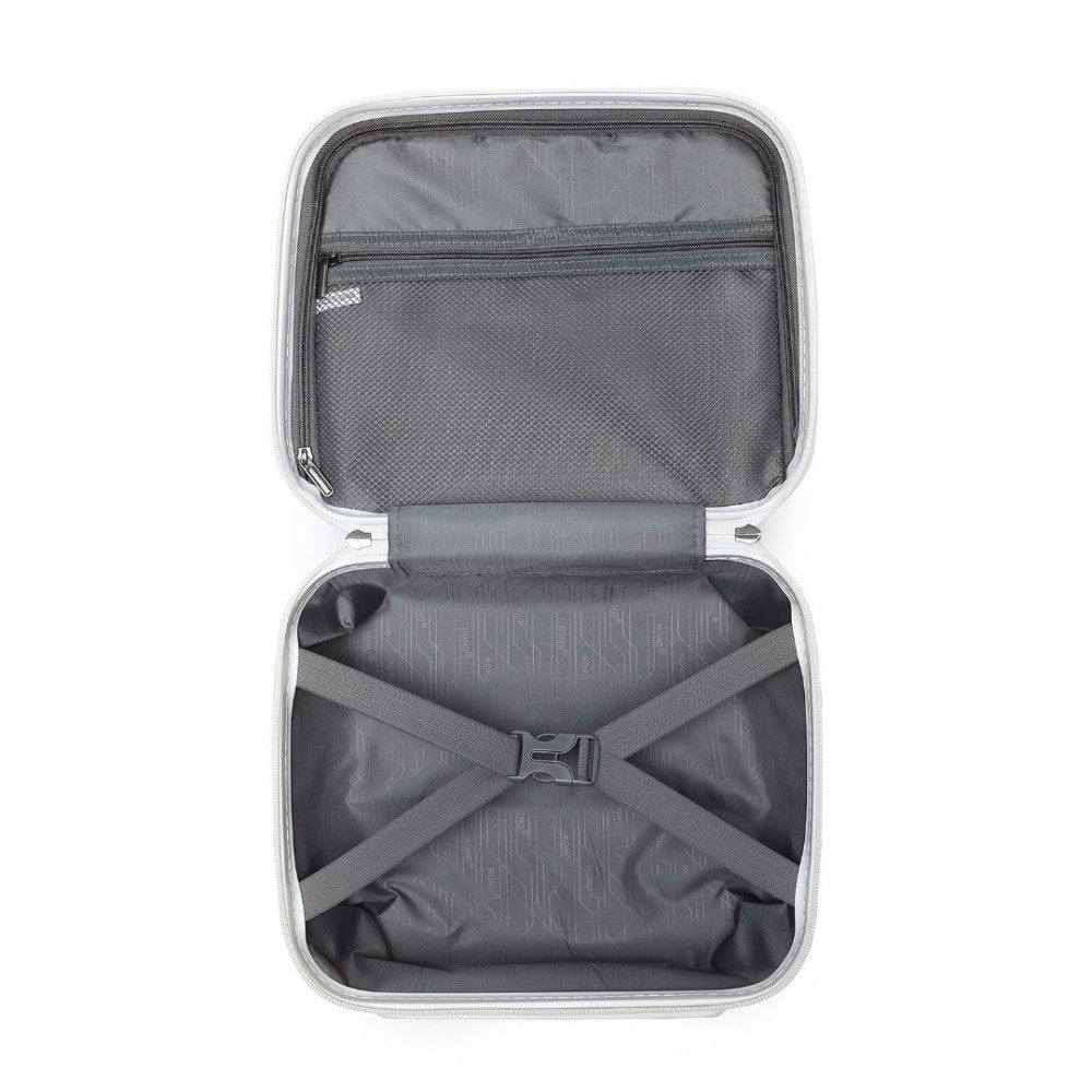 Multi-Texture PP Hard Shell Vanity Case – 14-Inch – Classic Collection – White