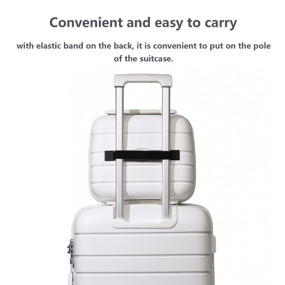 Multi-Texture PP Hard Shell Vanity Case – 14-Inch – Classic Collection – White