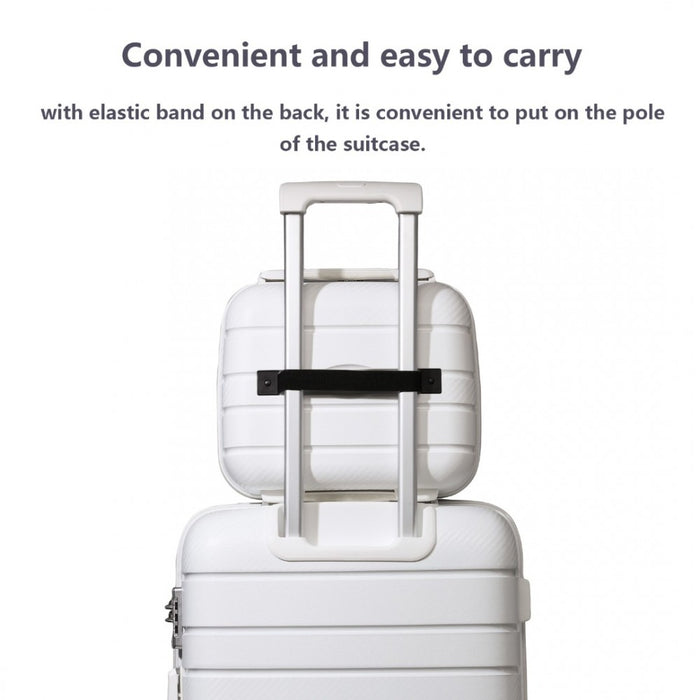 Multi-Texture PP Hard Shell Vanity Case – 14-Inch – Classic Collection – White