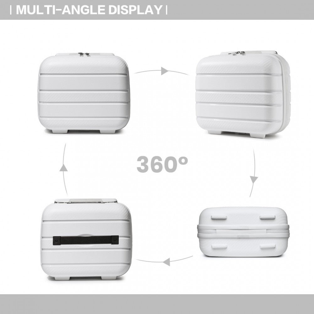 Multi-Texture PP Hard Shell Vanity Case – 14-Inch – Classic Collection – White