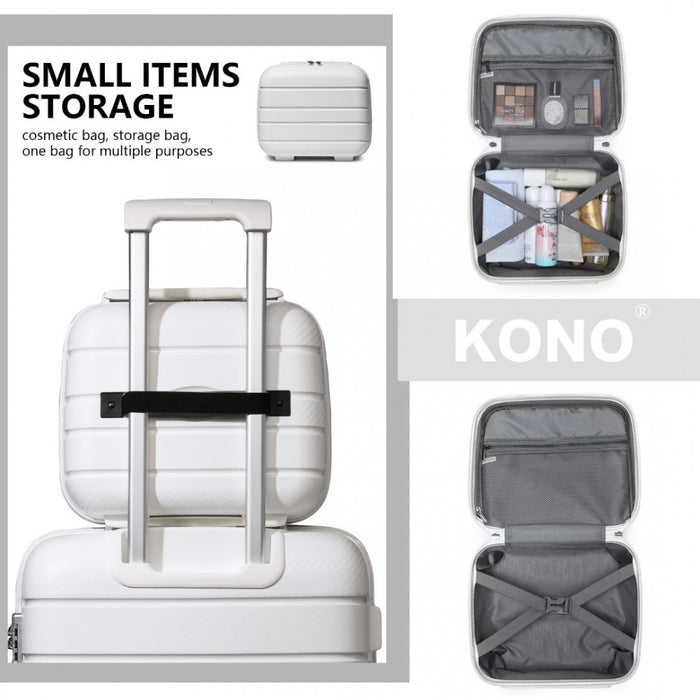 Multi-Texture PP Hard Shell Vanity Case – 14-Inch – Classic Collection – White