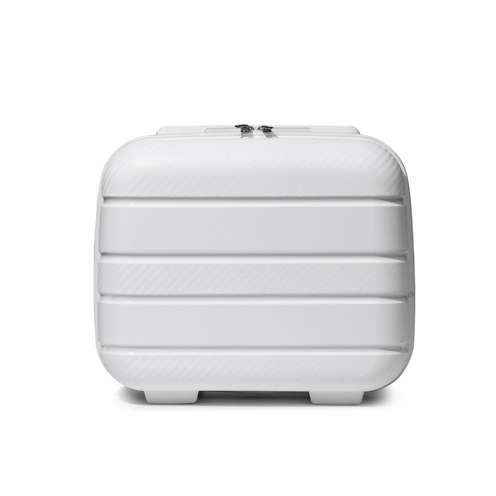 Multi-Texture PP Hard Shell Vanity Case – 14-Inch – Classic Collection – White