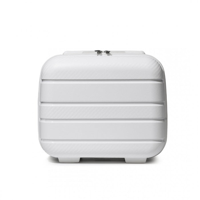 Multi-Texture PP Hard Shell Vanity Case – 14-Inch – Classic Collection – White