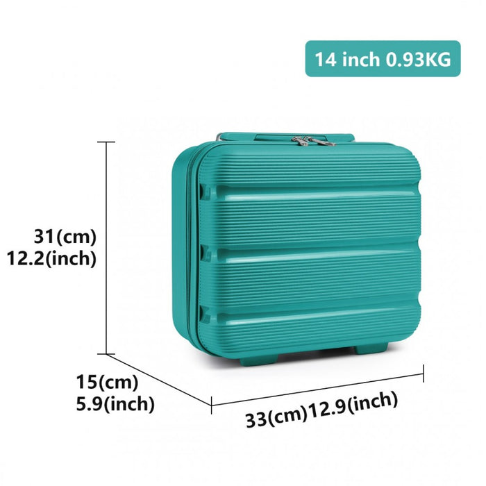 Bright PP Hard Shell Vanity Case – 14-Inch – Blue