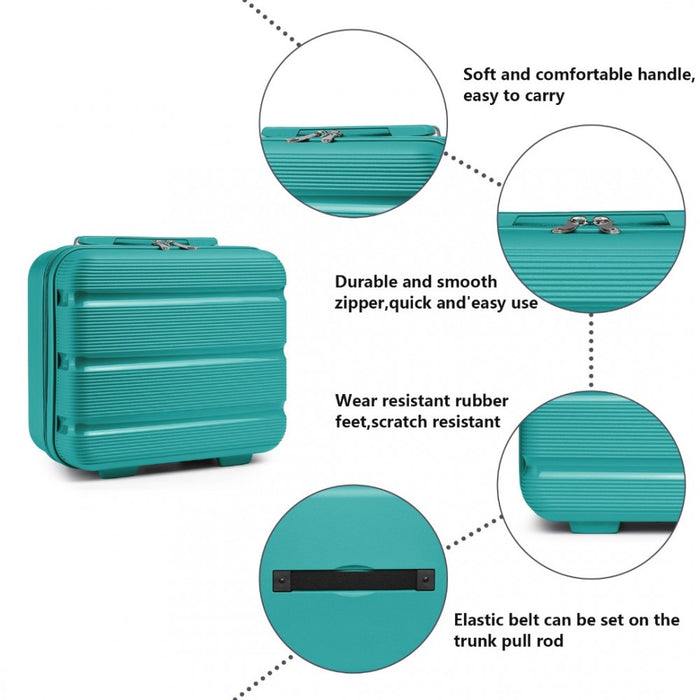 Bright PP Hard Shell Vanity Case – 14-Inch – Blue