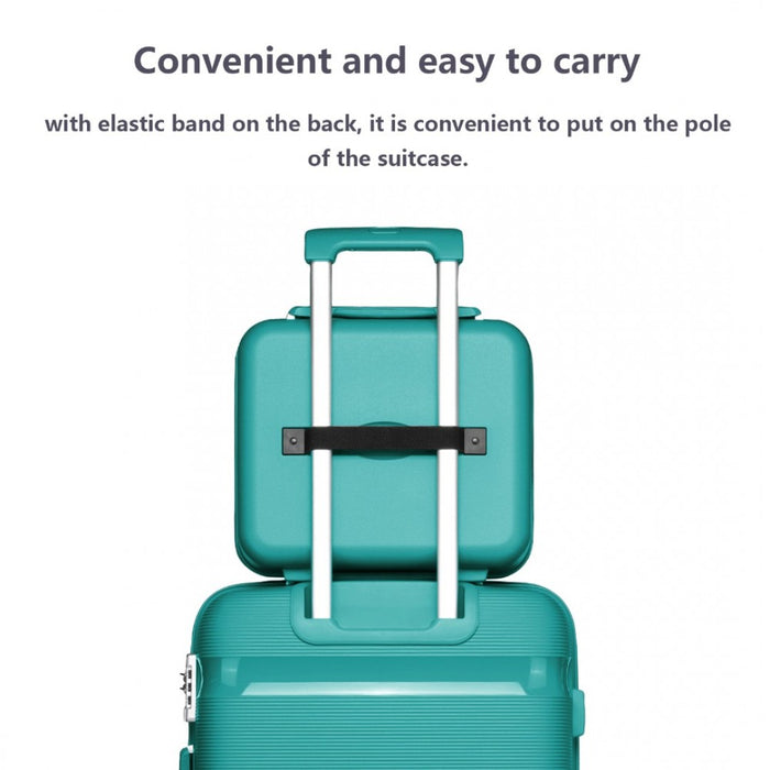 Bright PP Hard Shell Vanity Case – 14-Inch – Blue