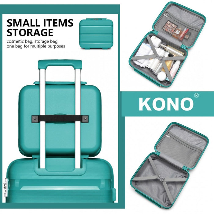 Bright PP Hard Shell Vanity Case – 14-Inch – Blue