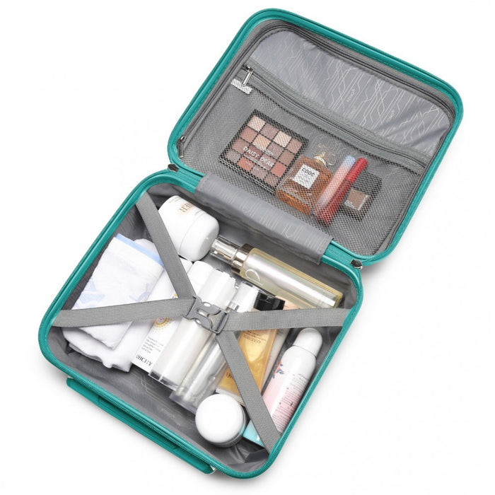 Bright PP Hard Shell Vanity Case – 14-Inch – Blue