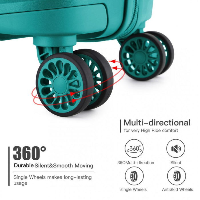 Bright PP Hard Shell Suitcase – 24-Inch – Classic Collection – Blue/Green