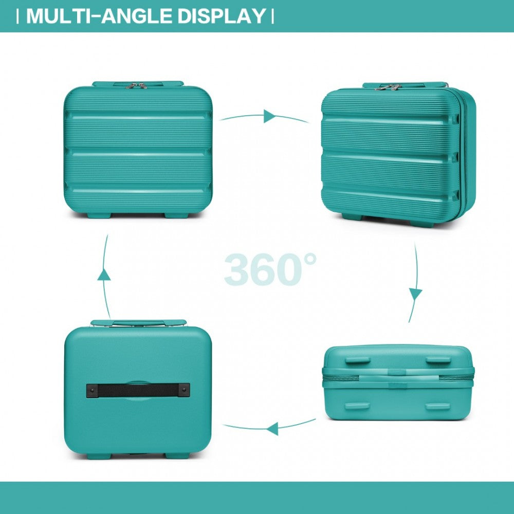 4-Piece Bright PP Hard Shell Suitcase Set with TSA Lock and Vanity Case – Classic Collection – Blue