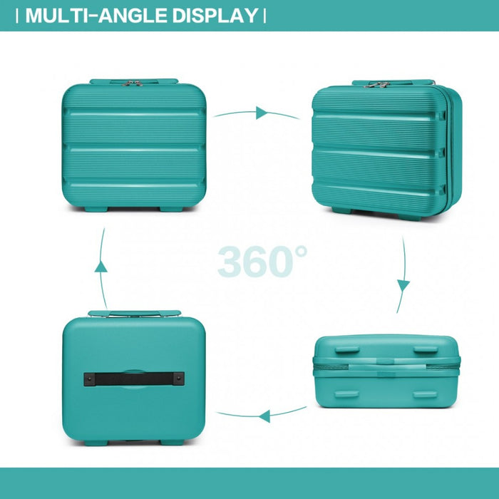 4-Piece Bright PP Hard Shell Suitcase Set with TSA Lock and Vanity Case – Classic Collection – Blue