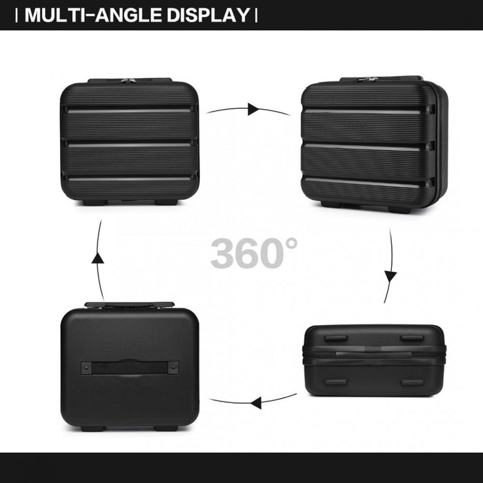 Bright PP Hard Shell Vanity Case – 14-Inch – Black