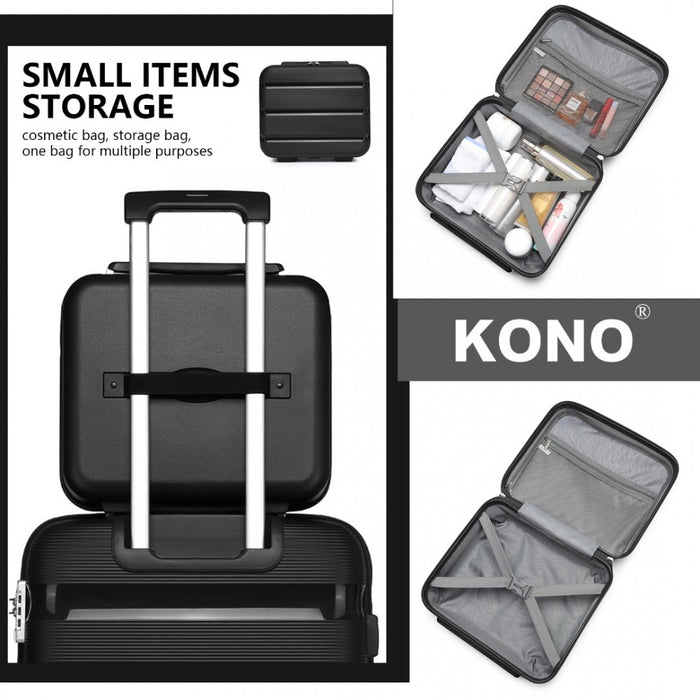 Bright PP Hard Shell Vanity Case – 14-Inch – Black