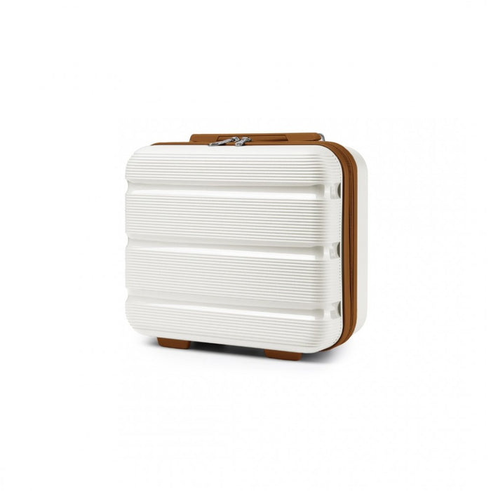 Bright PP Hard Shell Vanity Case – 14-Inch – Cream