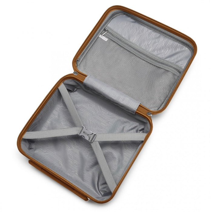 Bright PP Hard Shell Vanity Case – 14-Inch – Cream