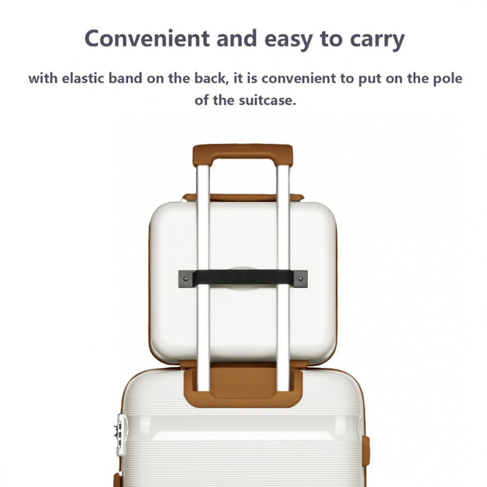 Bright PP Hard Shell Vanity Case – 14-Inch – Cream