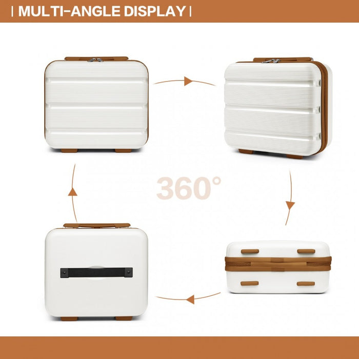 Bright PP Hard Shell Vanity Case – 14-Inch – Cream