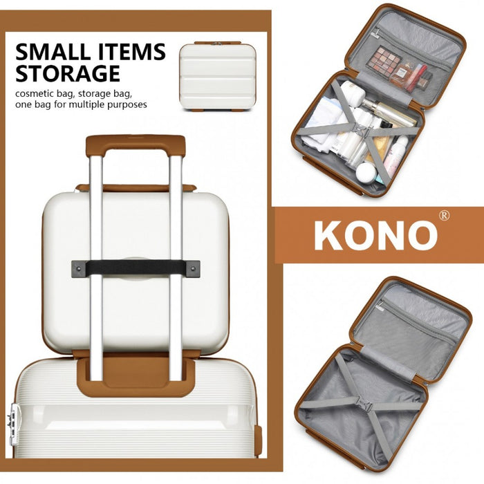 Bright PP Hard Shell Vanity Case – 14-Inch – Cream