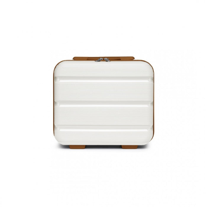 Bright PP Hard Shell Vanity Case – 14-Inch – Cream