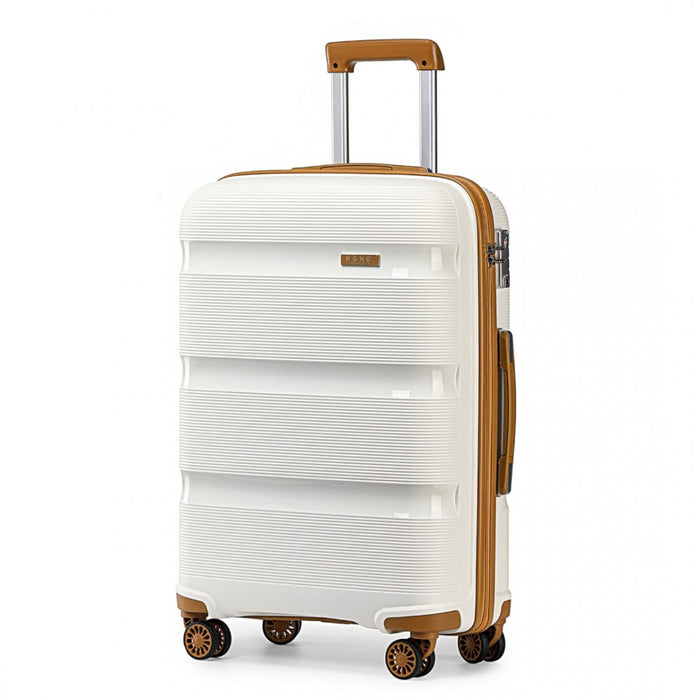 Bright PP Hard Shell Suitcase – 24-Inch – Classic Collection – Cream