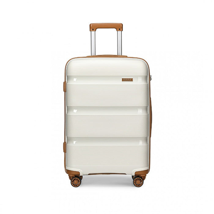 Bright PP Hard Shell Suitcase – 28-Inch – Classic Collection – Cream