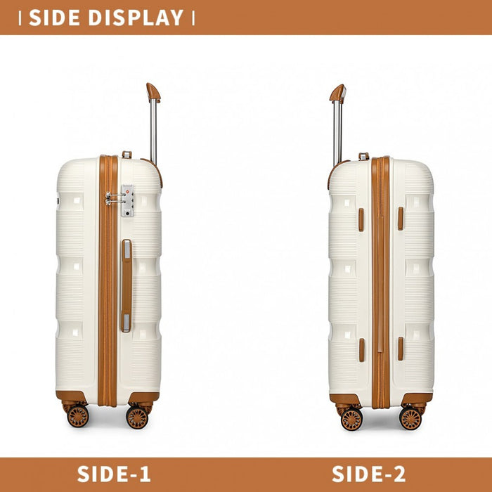Bright PP Hard Shell Suitcase – 28-Inch – Classic Collection – Cream