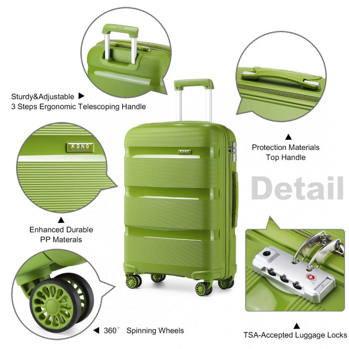Bright PP Hard Shell Carry-On Cabin Suitcase – 20-Inch – Green