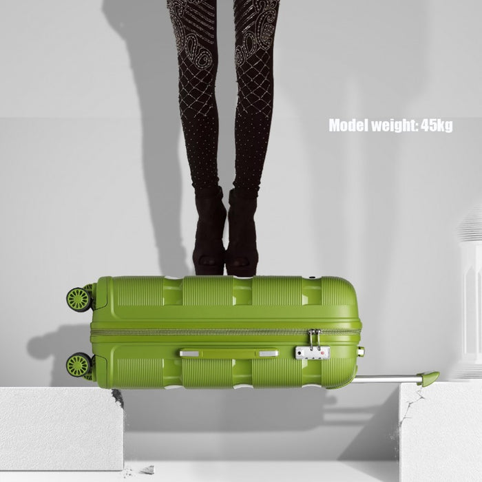 Bright PP Hard Shell Suitcase – 24-Inch – Classic Collection – Green