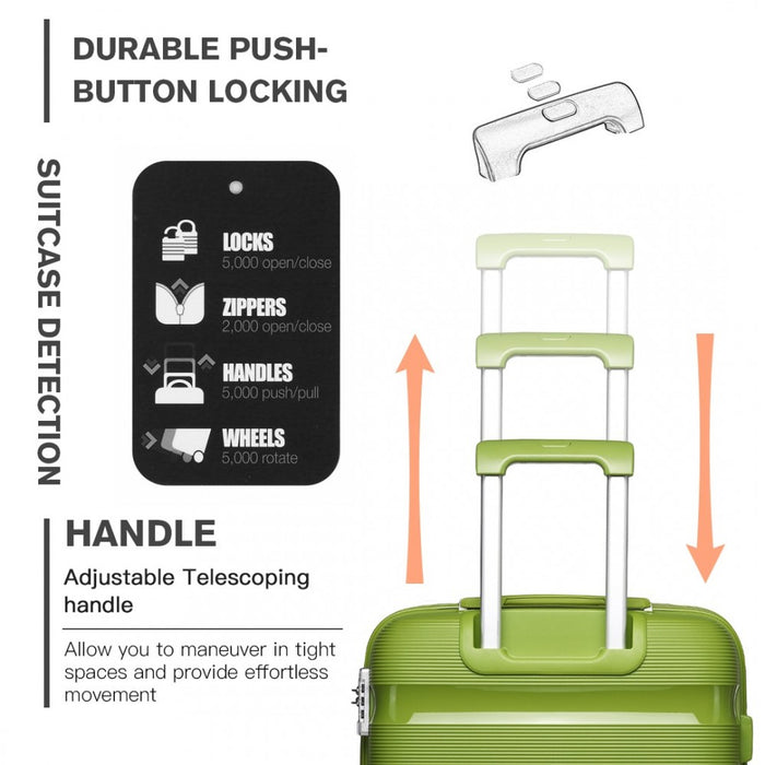 Bright PP Hard Shell Carry-On Cabin Suitcase – 20-Inch – Green