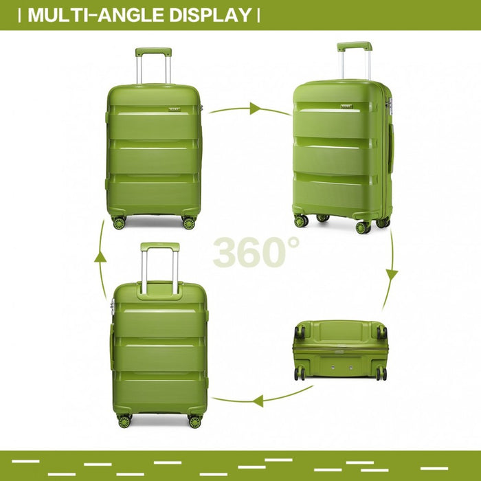 Bright PP Hard Shell Suitcase – 24-Inch – Classic Collection – Green