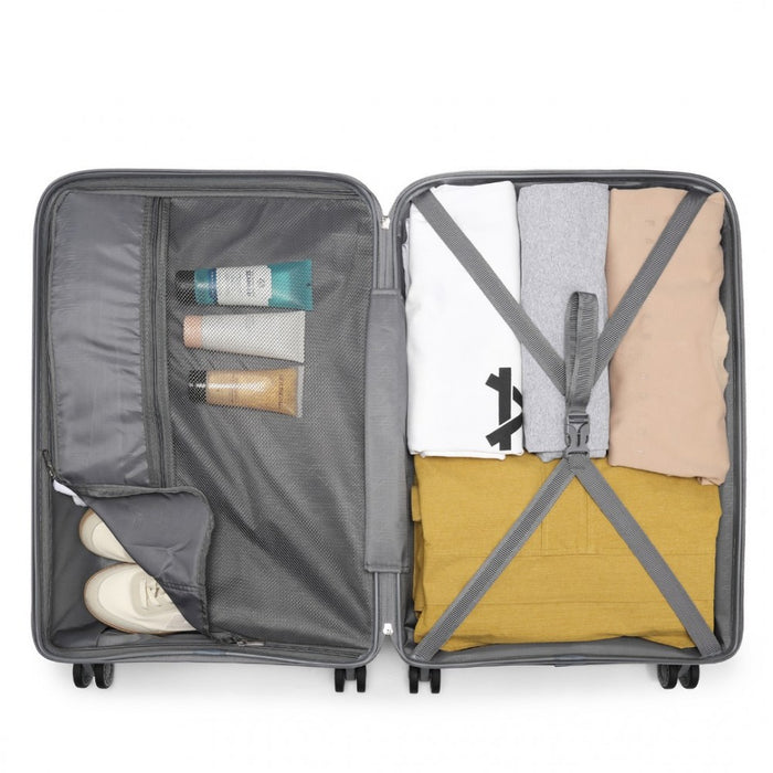 Bright PP Hard Shell Suitcase – 24-Inch – Classic Collection – Grey