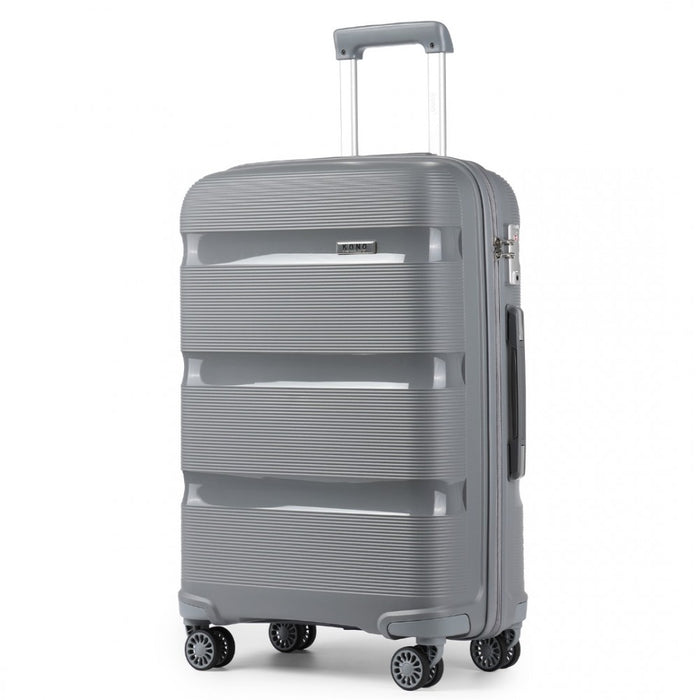 Bright PP Hard Shell Suitcase – 24-Inch – Classic Collection – Grey