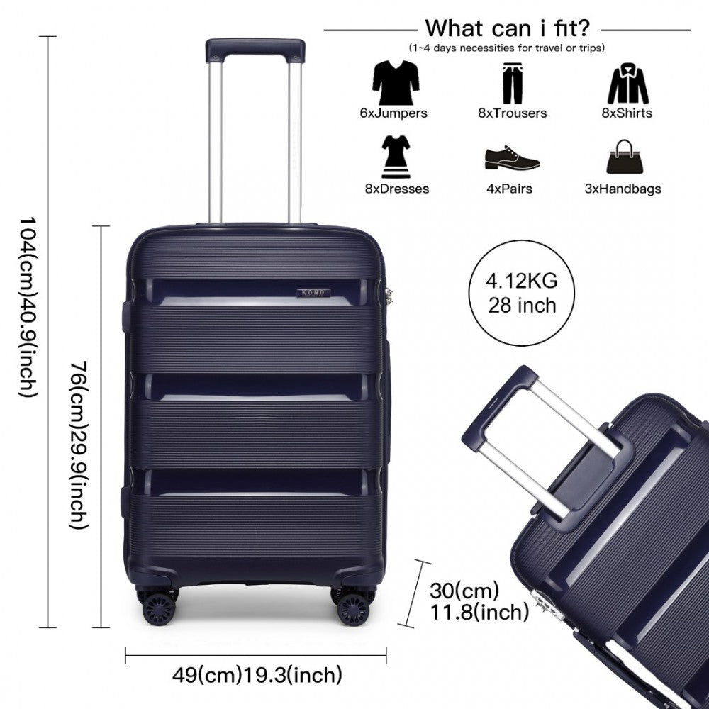 Bright PP Hard Shell Suitcase – 28-Inch – Classic Collection – Navy