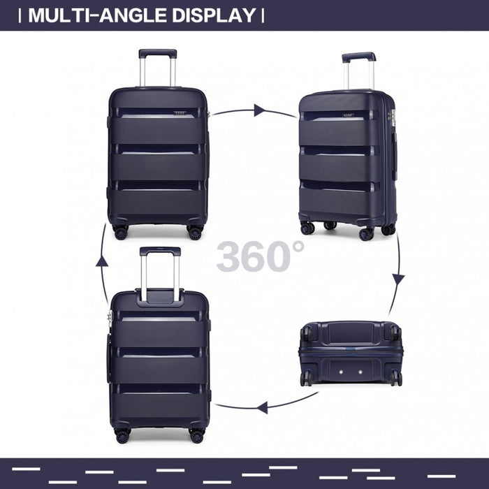 Bright PP Hard Shell Suitcase – 24-Inch – Classic Collection – Navy