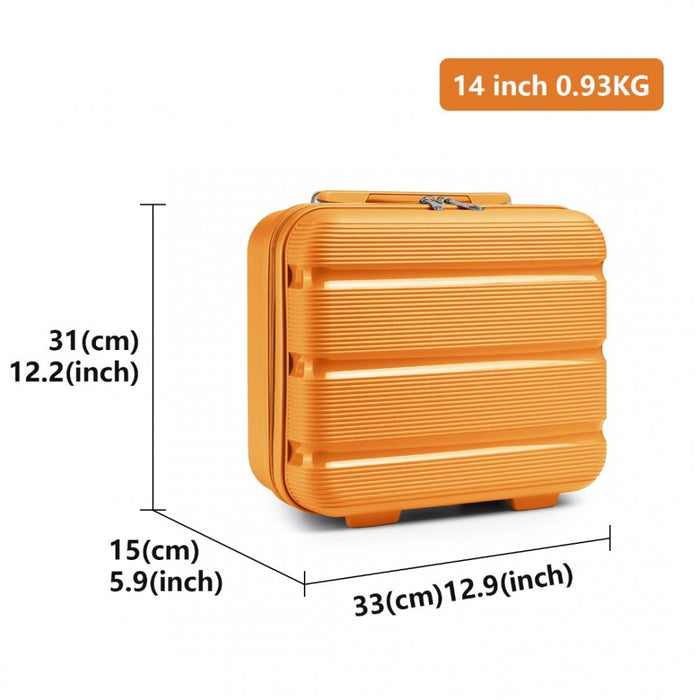 Bright PP Hard Shell Vanity Case – 14-Inch – Orange