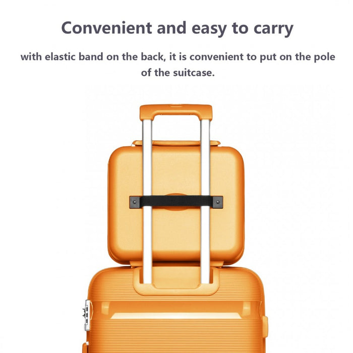 Bright PP Hard Shell Vanity Case – 14-Inch – Orange