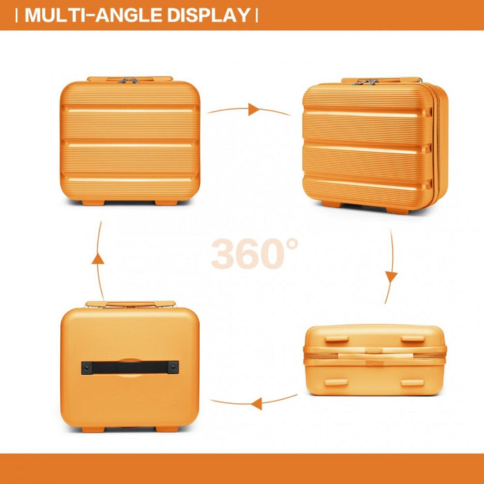 Bright PP Hard Shell Vanity Case – 14-Inch – Orange