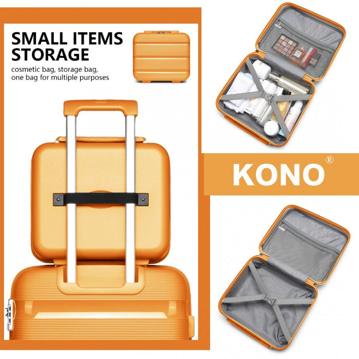 Bright PP Hard Shell Vanity Case – 14-Inch – Orange