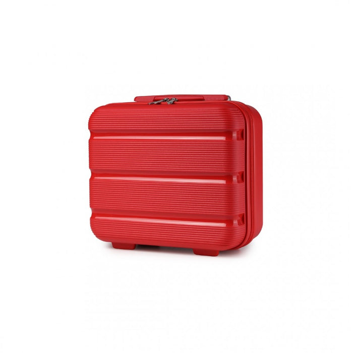 Bright PP Hard Shell Vanity Case – 14-Inch – Red
