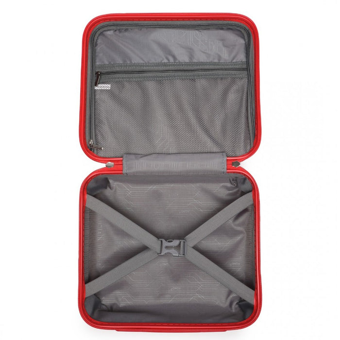 Bright PP Hard Shell Vanity Case – 14-Inch – Red