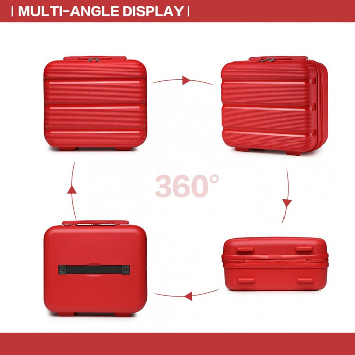 Bright PP Hard Shell Vanity Case – 14-Inch – Red