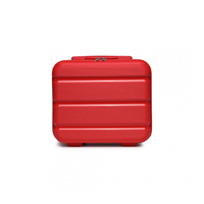 Bright PP Hard Shell Vanity Case – 14-Inch – Red
