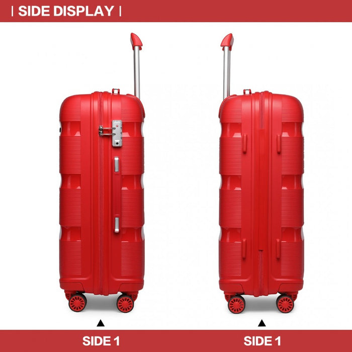 Bright PP Hard Shell Suitcase – 28-Inch – Classic Collection – Red