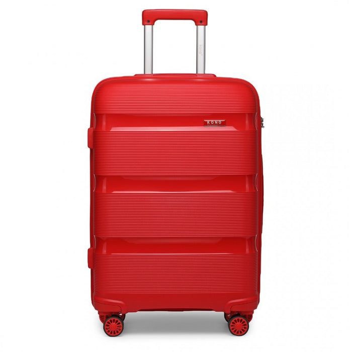 Bright PP Hard Shell Suitcase – 24-Inch – Classic Collection – Red