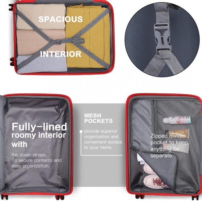 Bright PP Hard Shell Suitcase – 28-Inch – Classic Collection – Red