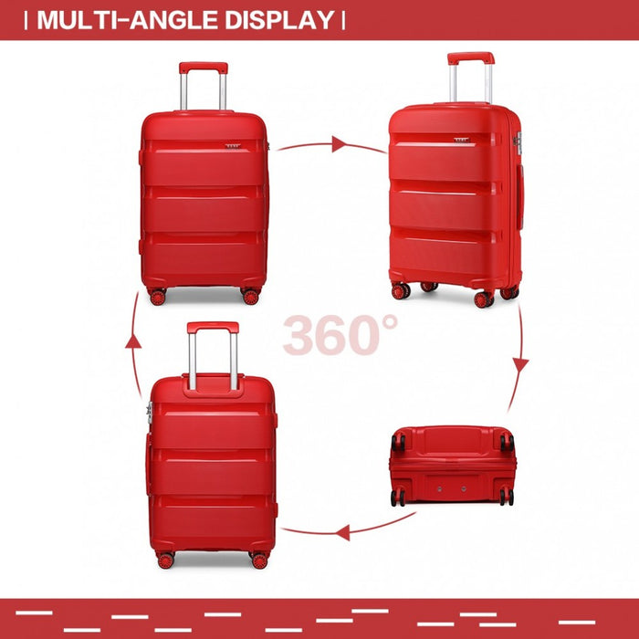 Bright PP Hard Shell Suitcase – 28-Inch – Classic Collection – Red