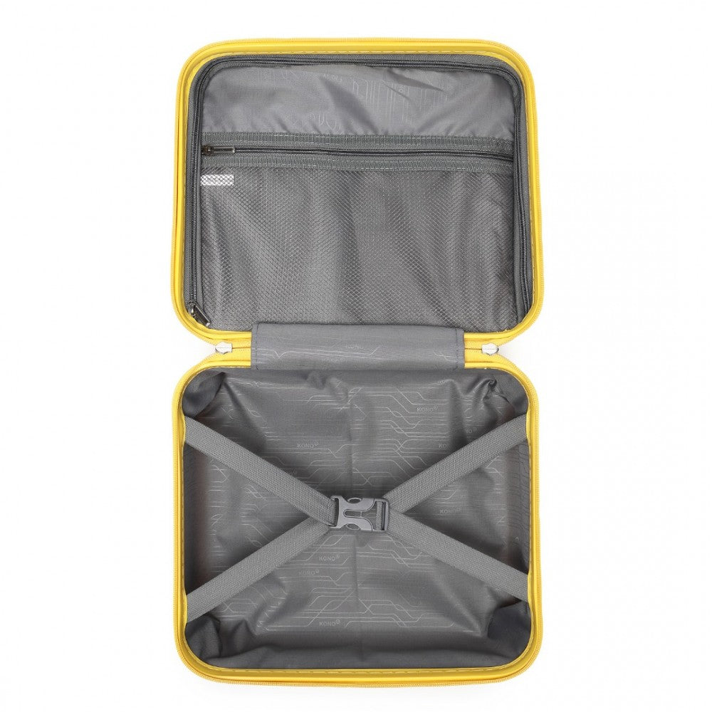 Bright PP Hard Shell Vanity Case – 14-Inch – Yellow