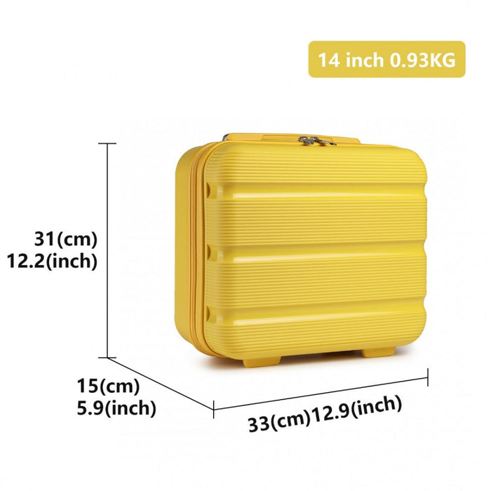 Bright PP Hard Shell Vanity Case – 14-Inch – Yellow