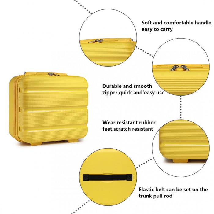 Bright PP Hard Shell Vanity Case – 14-Inch – Yellow