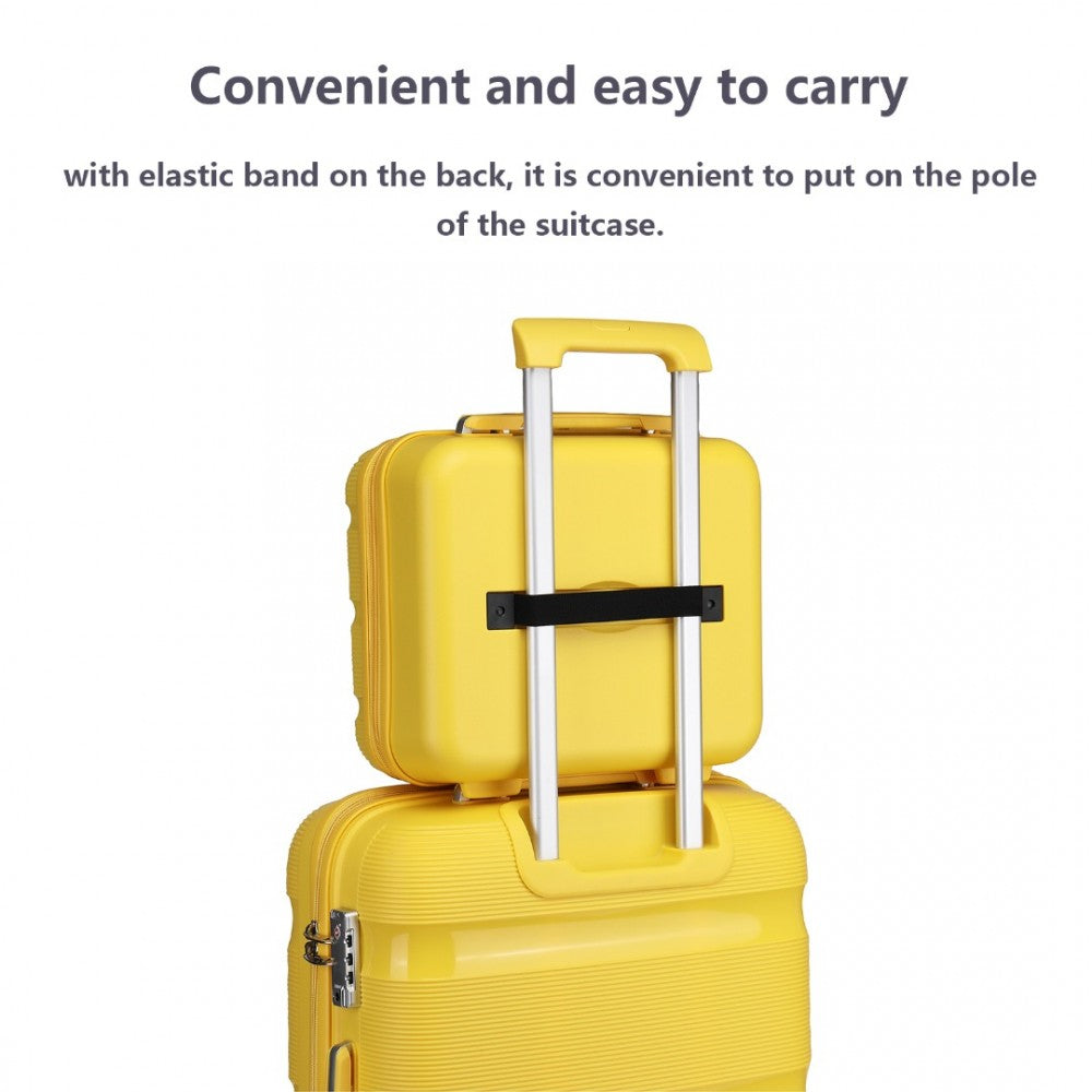 Bright PP Hard Shell Vanity Case – 14-Inch – Yellow
